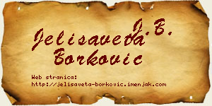 Jelisaveta Borković vizit kartica